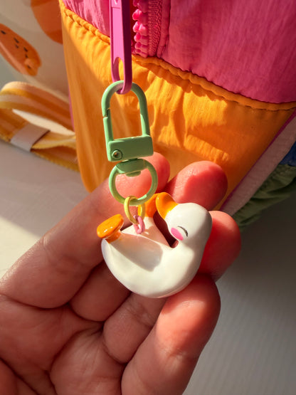 Large White Duck Keychain