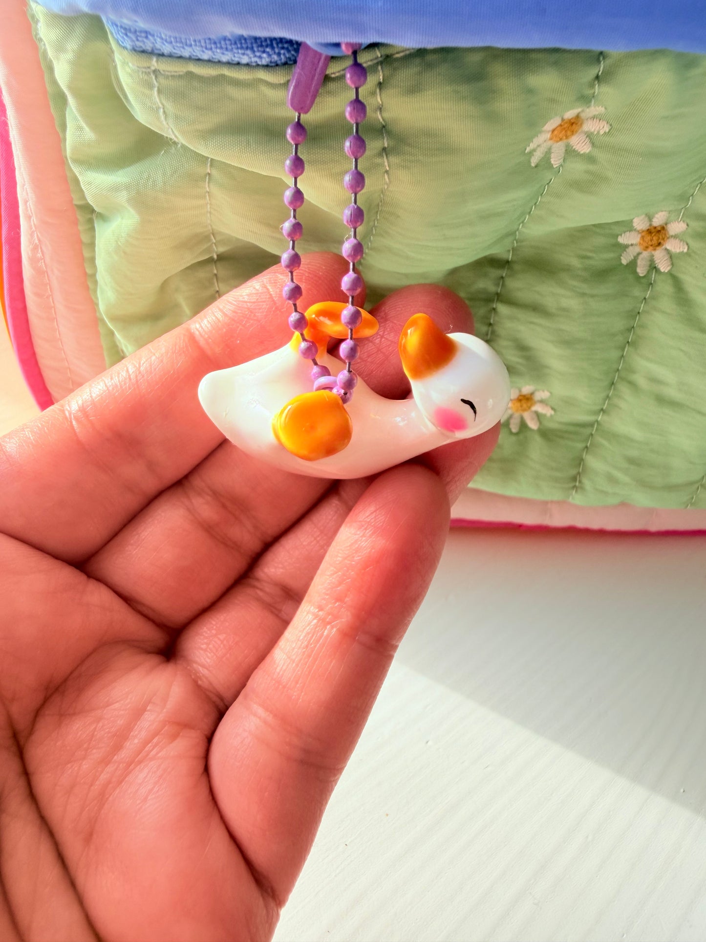 Large White Duck Keychain