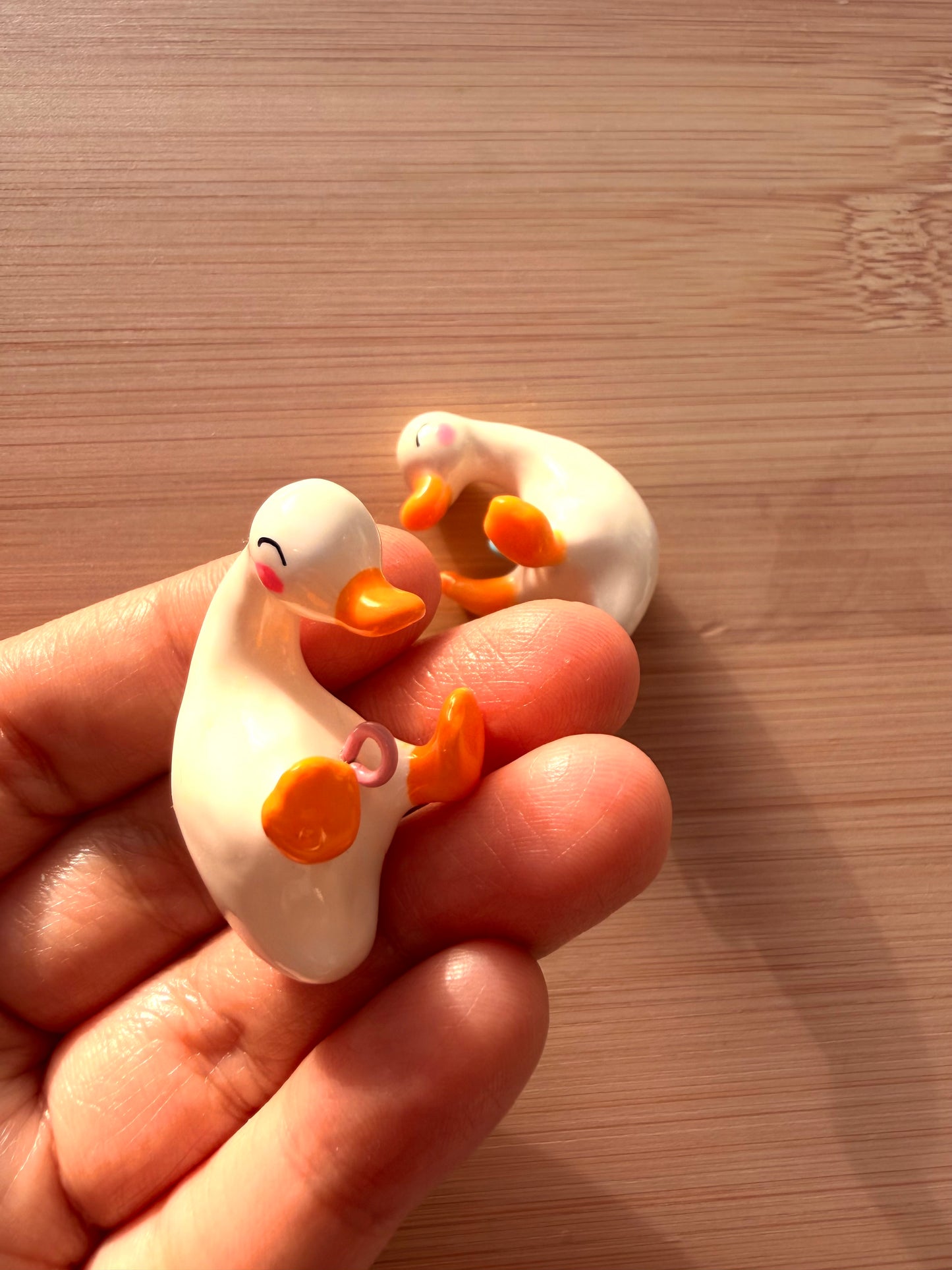 Large White Duck Keychain