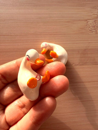 Large White Duck Keychain