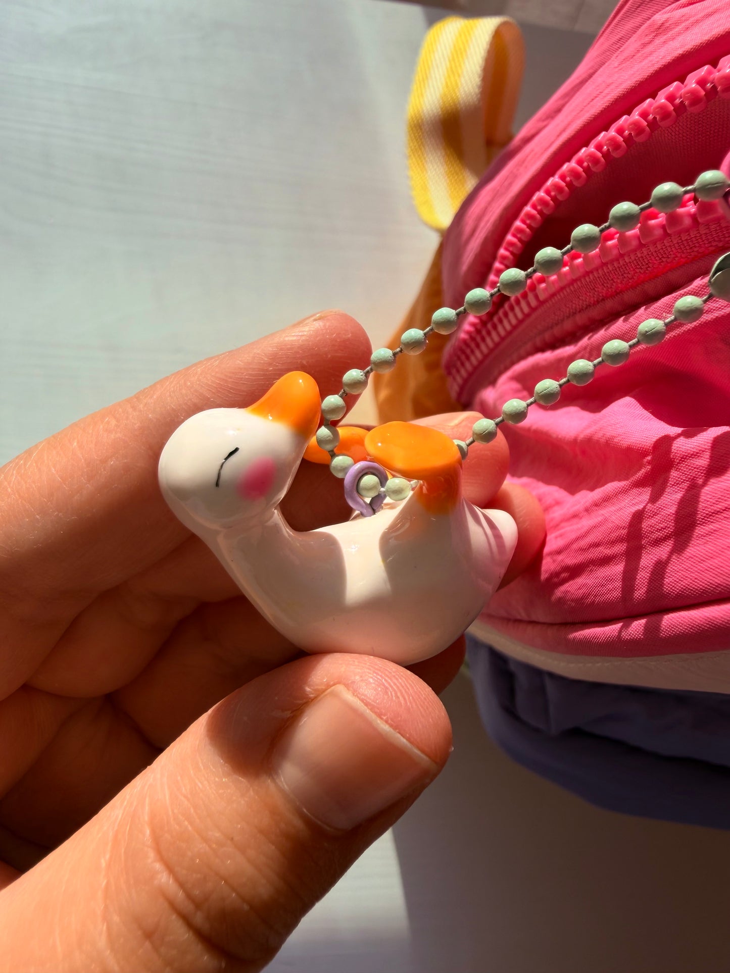 Large White Duck Keychain