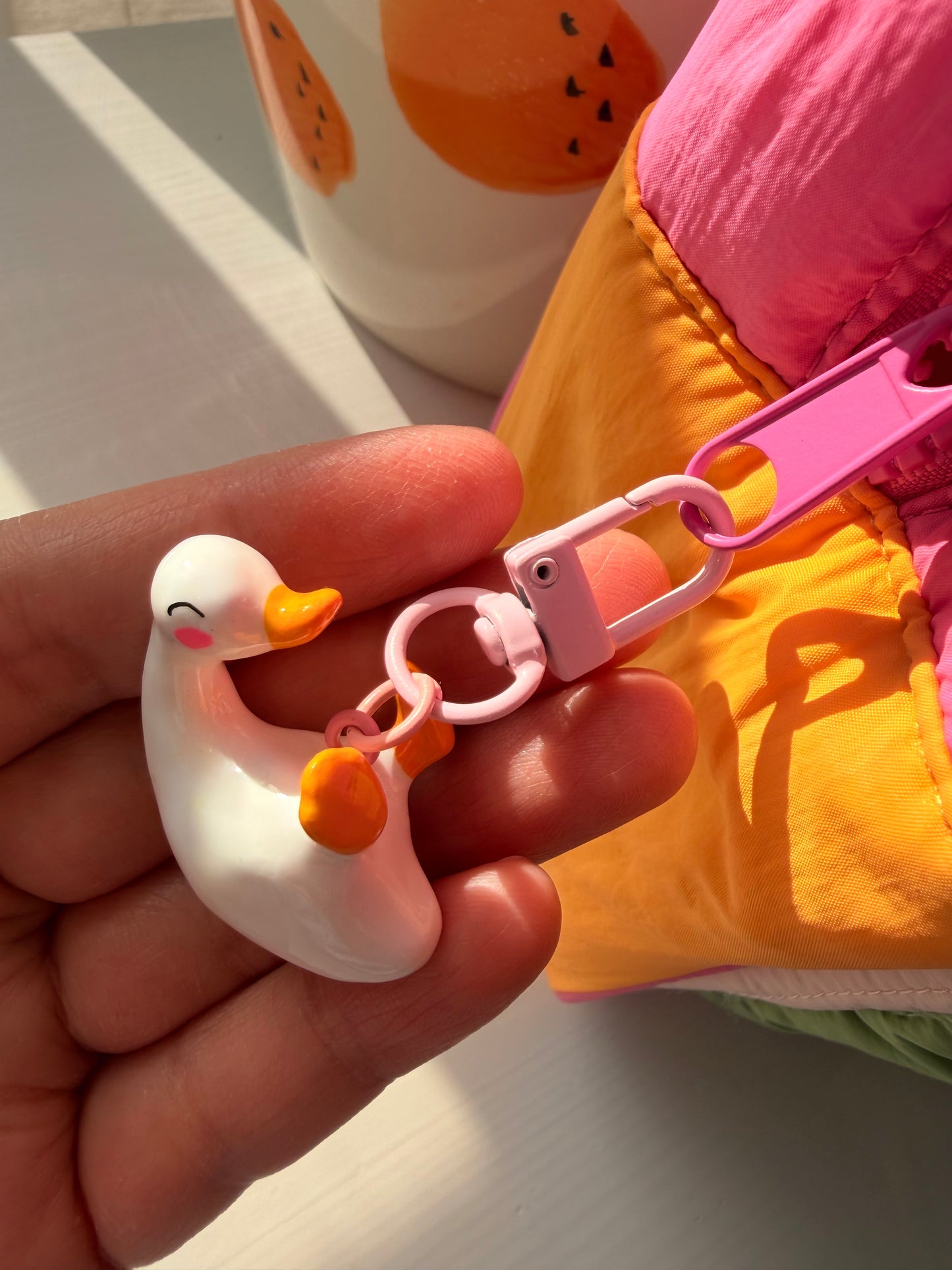 Large White Duck Keychain