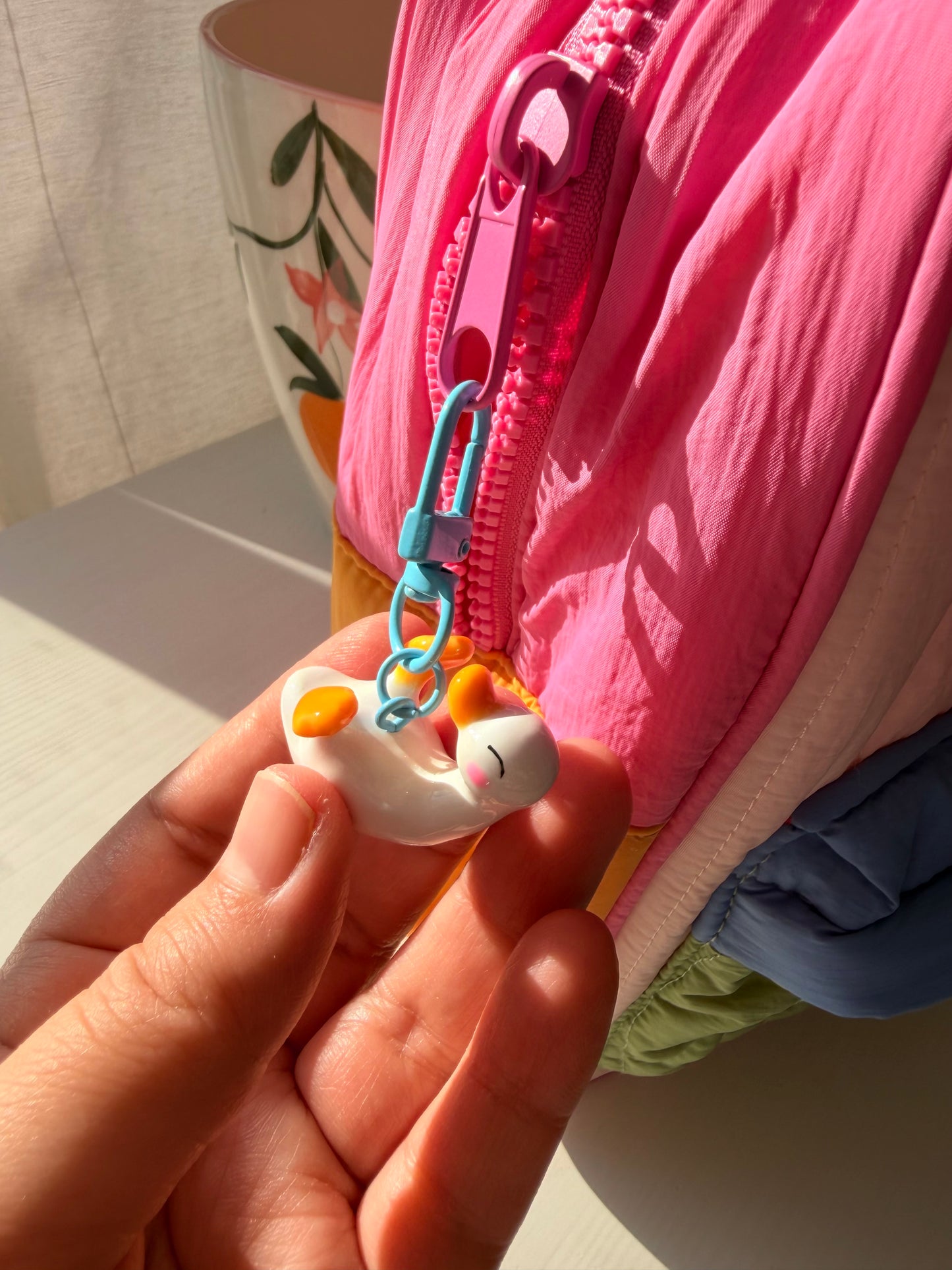 Large White Duck Keychain