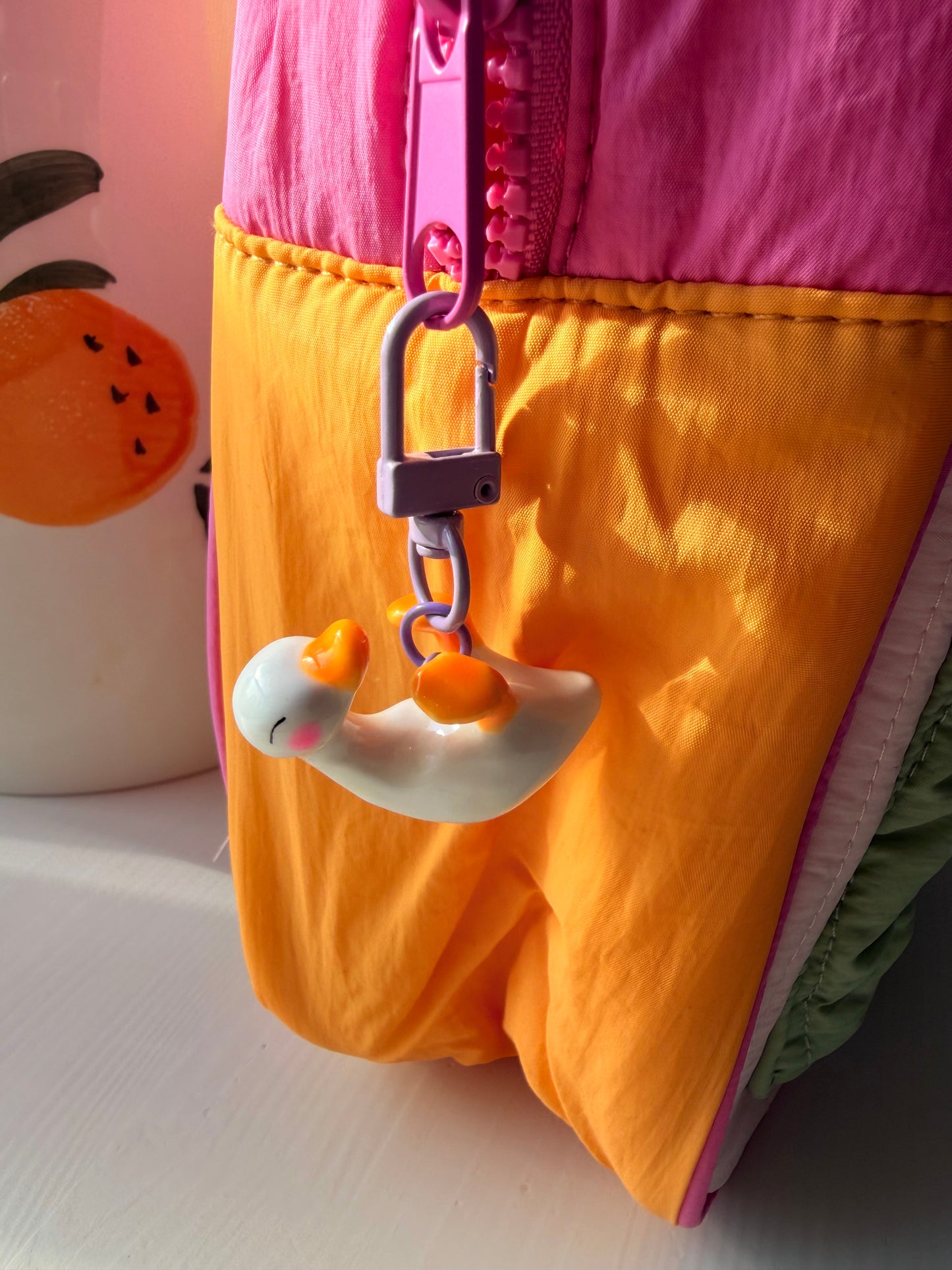 Large White Duck Keychain