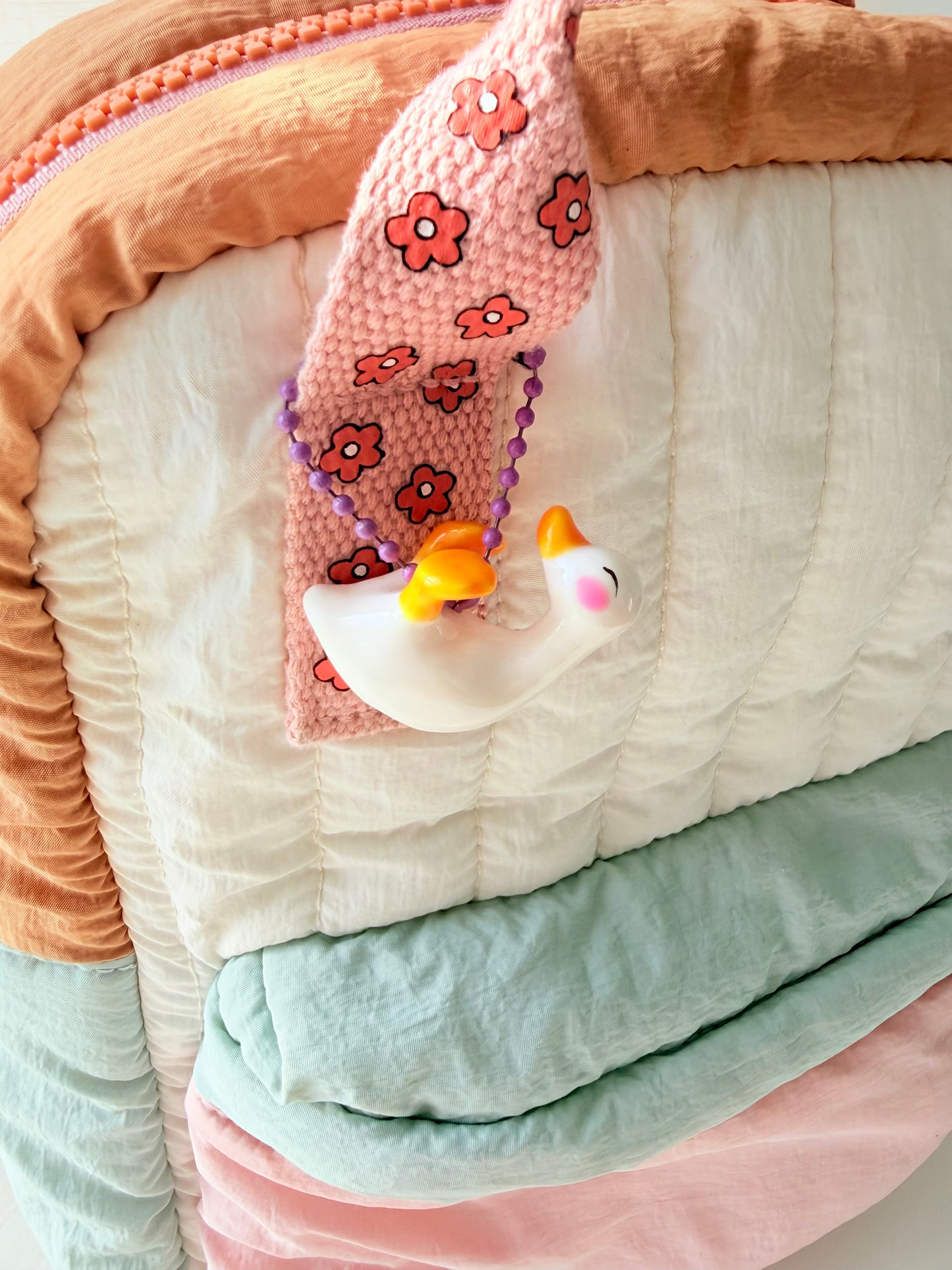 Large White Duck Keychain