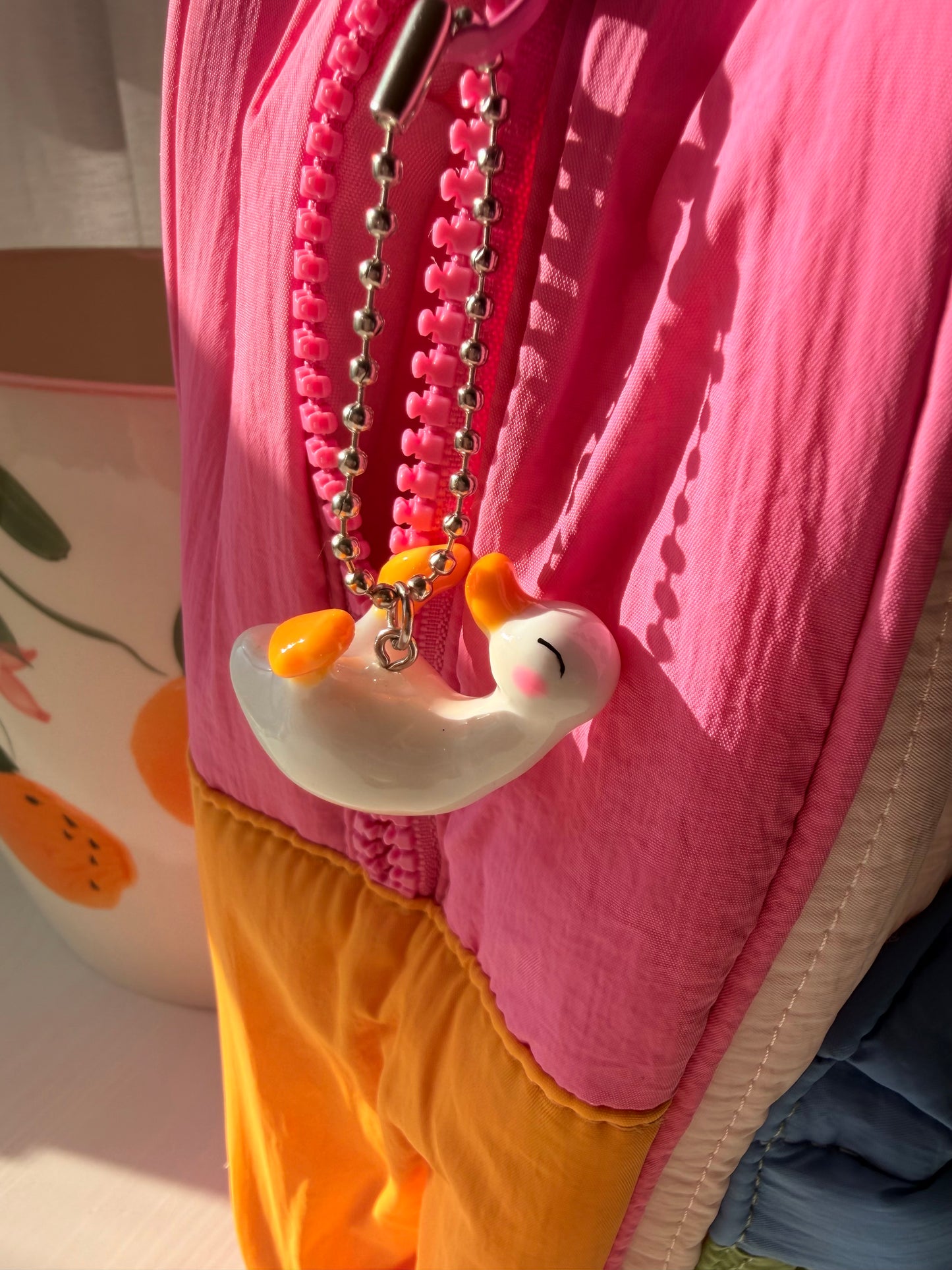 Large White Duck Keychain