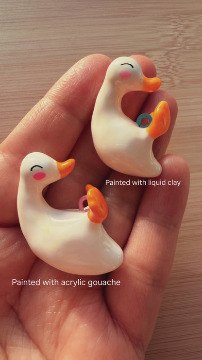 Large White Duck Keychain