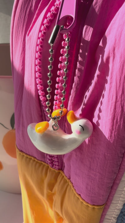 Large White Duck Keychain
