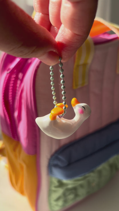 Large White Duck Keychain