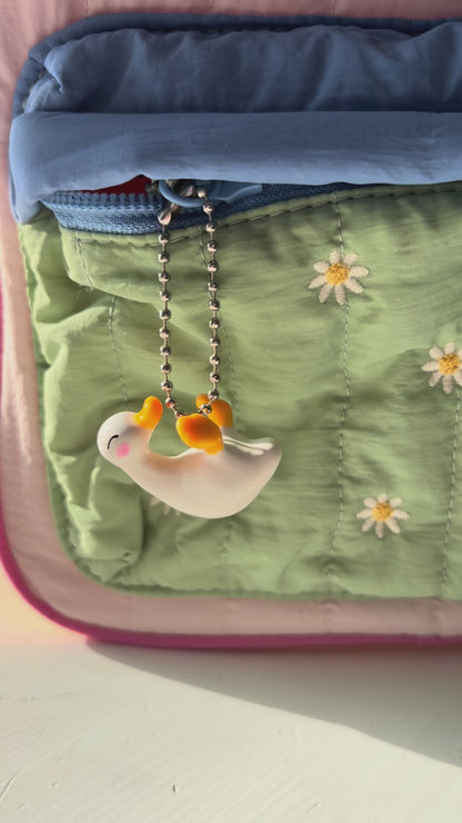 Large White Duck Keychain